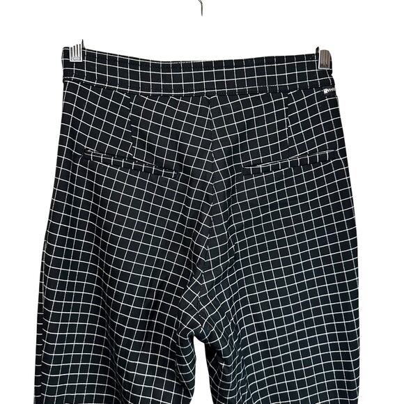 H&M Womens High Rise Check Print Cropped Trouser Pants Black White Size 8 Career - Picture 5 of 9